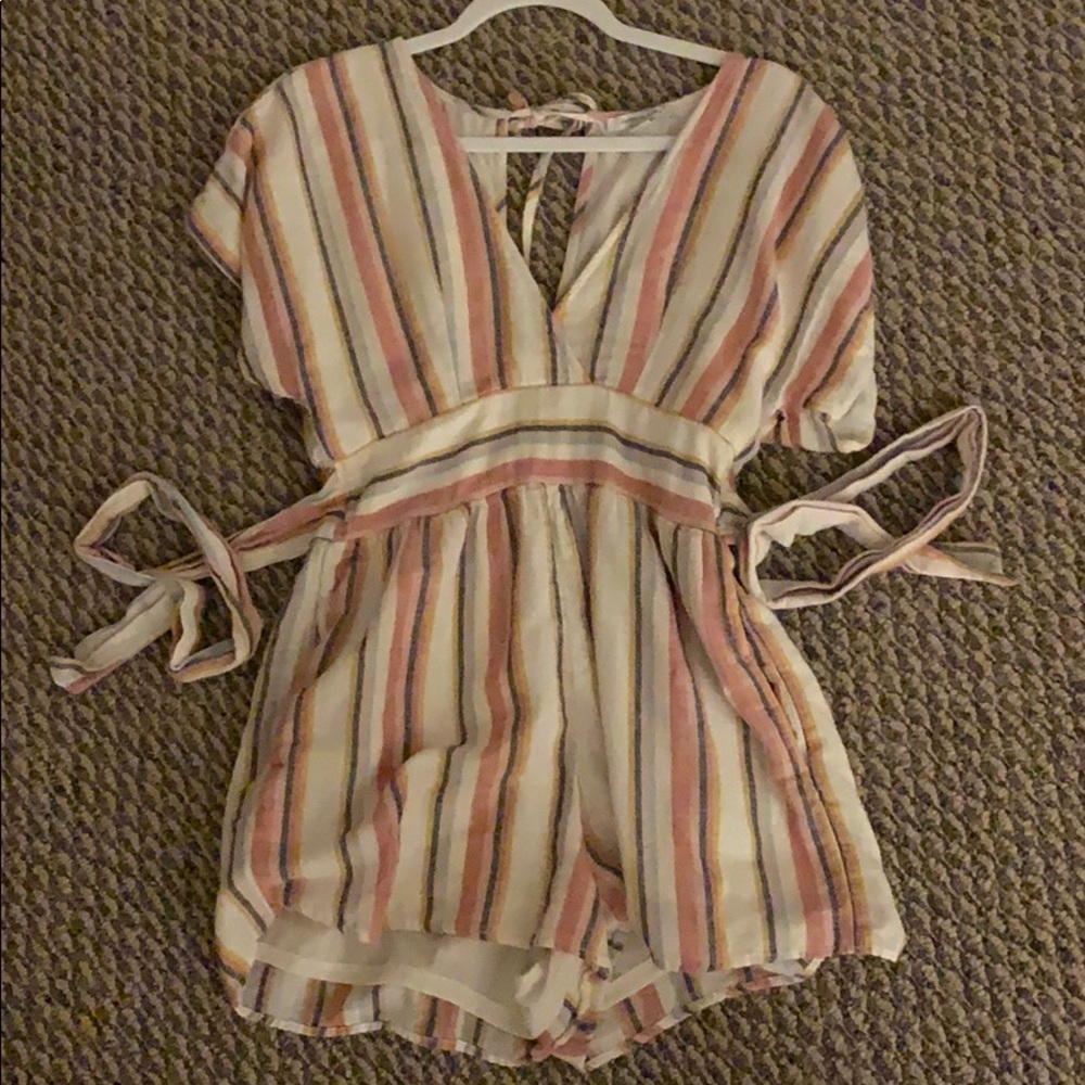 American Eagle multicolor striped romper
